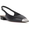 Vince Camuto Sellyn Cap Toe Slingback Flat In Black
