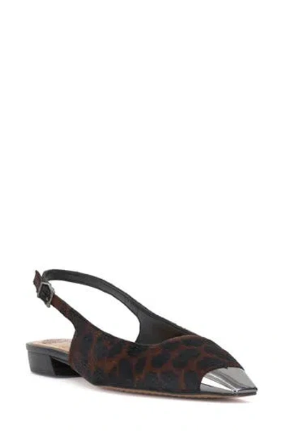 Vince Camuto Sellyn Genuine Calf Hair Slingback Flat In Deep Natural