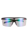 Vince Camuto Semi Rimless Shield Sunglasses In Black
