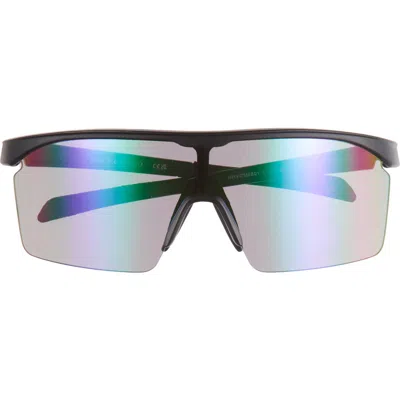 Vince Camuto Semi Rimless Shield Sunglasses In Matte Black
