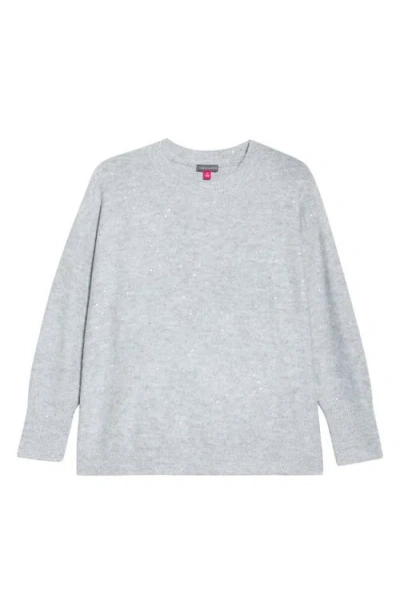 Vince Camuto Sequin Accent Creweck Sweater In Gray