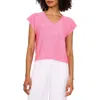 Vince Camuto Sequin Accent Short Sleeve Sweater In Bloom Shine