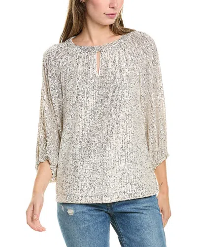 Vince Camuto Sequin Blouse In Metallic