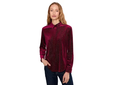 Vince Camuto Sequin Button Front Shirt In Multi