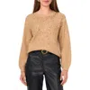 Vince Camuto Sequin Crewneck Sweater In Brown