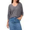 Vince Camuto Sequin Detail V-neck Sweater In Grey