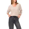 Vince Camuto Sequin Detail V-neck Sweater In Flax