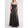Vince Camuto Sequin Embroidery Tulle Gown In Black Taupe
