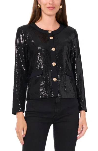 Vince Camuto Sequin Jacket In Rich Black