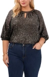 VINCE CAMUTO SEQUIN KEYHOLE TOP