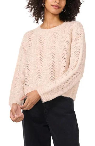 Vince Camuto Sequin Pointelle Sweater In Pink