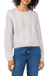 Vince Camuto Sequin Pointelle Sweater In Grey/silver Heather