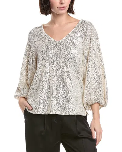 Vince Camuto Sequin Raglan Blouse In Neutral