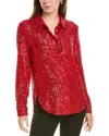 Vince Camuto Sequin Button-up Shirt In Red
