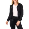 Vince Camuto Plus Size Velour Zip-front Hoodie Jacket In Black