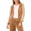 Vince Camuto Sequin Sleeve Hoodie In Brown