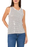 VINCE CAMUTO VINCE CAMUTO SEQUIN STRIPE COTTON TANK TOP