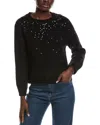 Vince Camuto Sequin Crewneck Sweater In Black