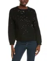Vince Camuto Sequin Crewneck Sweater In Black