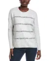 Vince Camuto Sequin Trim Sweater In White