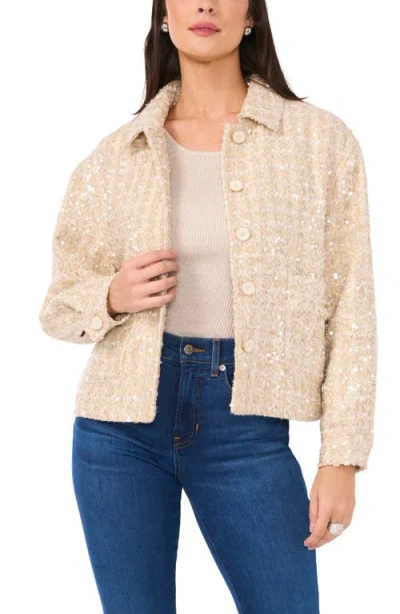 Vince Camuto Sequin Tweed Jacket In Gold