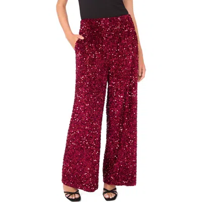 Vince Camuto Sequin Wide Leg Pants In Red