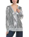 Vince Camuto Sequin Wool-blend Cardigan In Gray