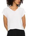 Vince Camuto Sequin Accent Short Sleeve Sweater In Antique White Silver