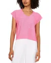 Vince Camuto Sequin Accent Short Sleeve Sweater In Bloom Shine