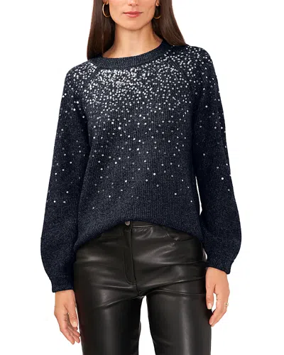 Vince Camuto Sequinned Raglan Sleeve Sweater In Blue