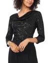 Vince Camuto Womens Metallic Nylon Wrap Top In Rich Black