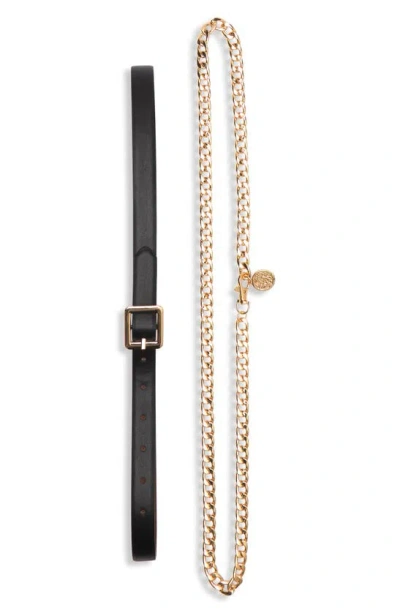 Vince Camuto Set Of 2 Belts In Gold