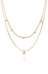 Vince Camuto Set Of 2 Crystal Chain Necklaces In Gold
