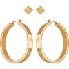 Vince Camuto Set Of 2 Earrings In Gold Tone
