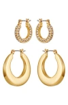 Vince Camuto Set Of 2 Hoop Earrings In Gold