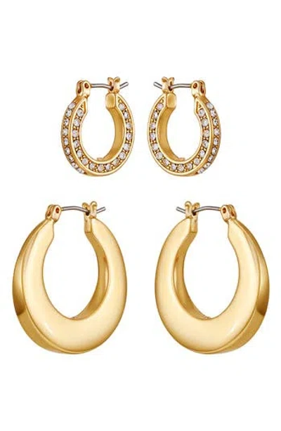 Vince Camuto Set Of 2 Hoop Earrings In Gold