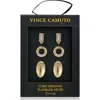 Vince Camuto Set Of 3 Assorted Stud Earrings In Gold