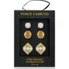 Vince Camuto Set Of 3 Assorted Stud Earrings In Gold
