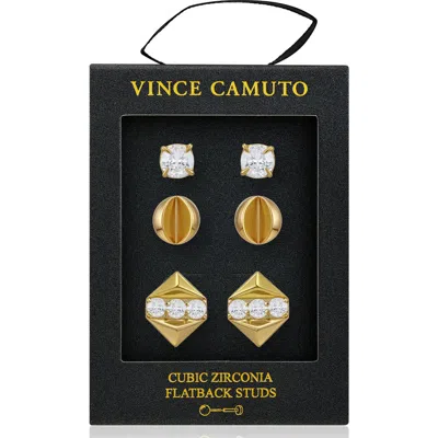 Vince Camuto Set Of 3 Assorted Stud Earrings In Gold