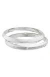 Vince Camuto Set Of 3 Bangle Bracelets In Silver