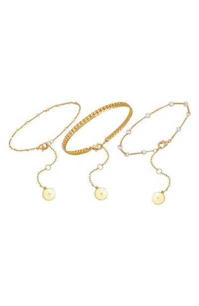 Vince Camuto Set Of 3 Chain Bracelets In Gold