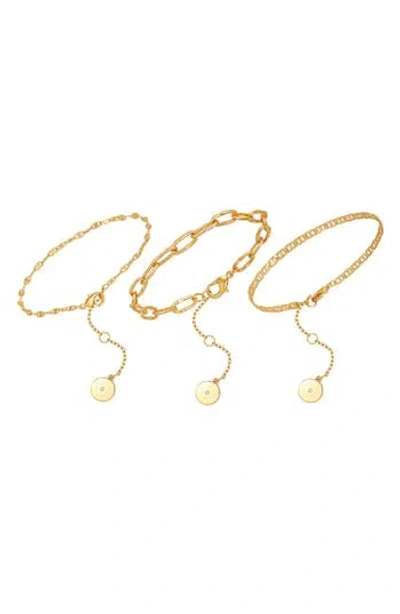 Vince Camuto Set Of 3 Chain Bracelets In Gold
