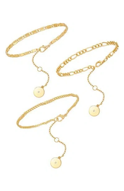 Vince Camuto Set Of 3 Chain Bracelets In Gold