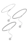 Vince Camuto Set Of 3 Chain Bracelets In Silver