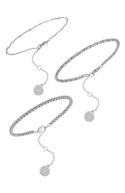 Vince Camuto Set Of 3 Chain Bracelets In Silver