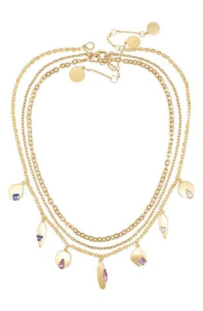 Vince Camuto Set Of 3 Crystal Charm & Chain Necklaces