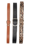 VINCE CAMUTO VINCE CAMUTO SET OF 3 FAUX LEATHER BELTS