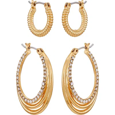 Vince Camuto Set Of Two Hoop Earrings In Gold