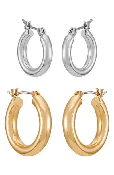 Vince Camuto Set Of Two Hoop Earrings In Gold