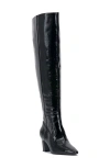 Vince Camuto Shalie Over The Knee Boot In Black Patent Leather